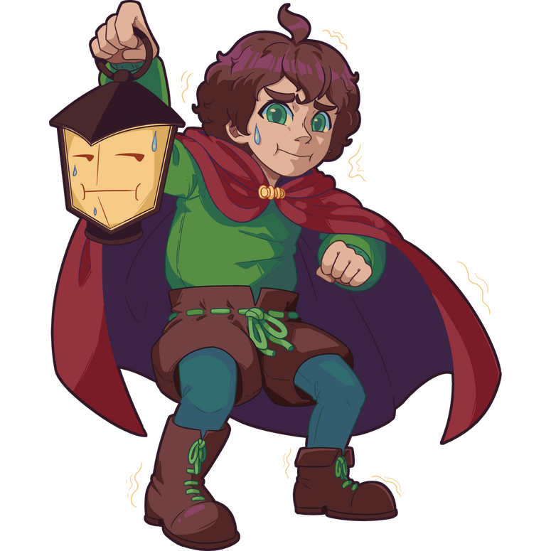 Kid Holding Masque in Lantern Form An illustration of Kid and Masque. Masque is transformed into a lantern and Kid is holding him up. Kid looks nervous, shivering and sweating. Masque is also sweating, but looks more embarrassed than nervous.